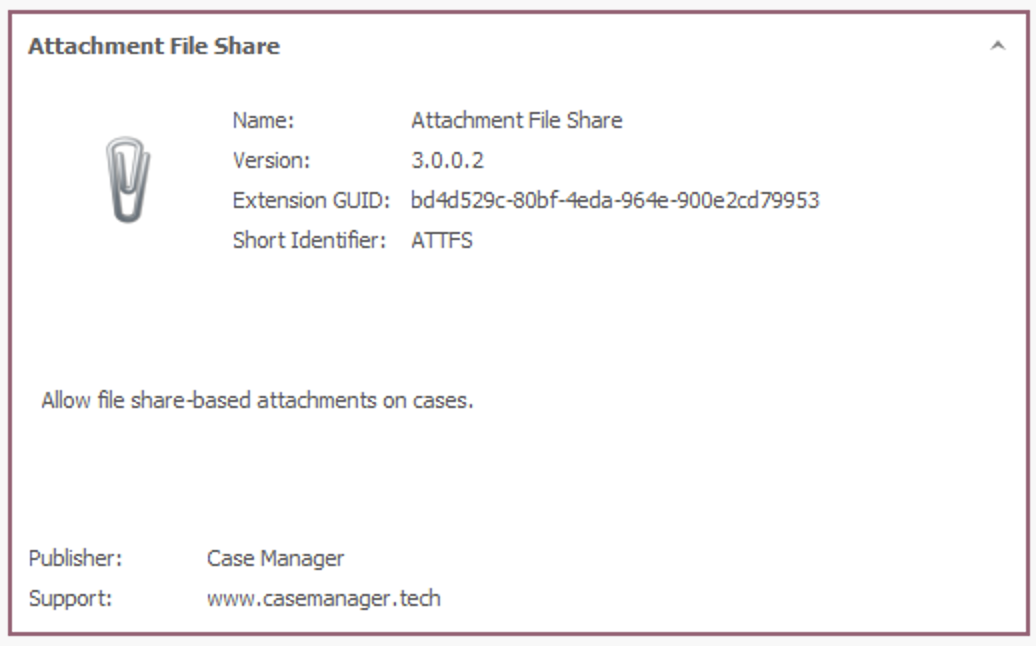 Installing Attachments File Share Extension