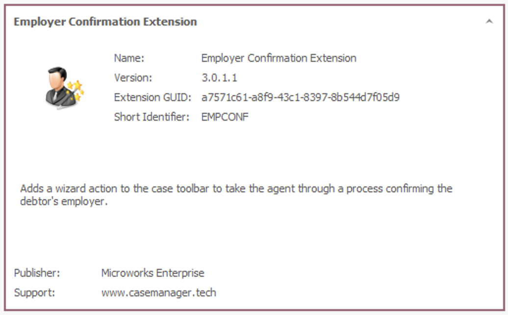 Installing Case Manager Employer Confirmation Extension