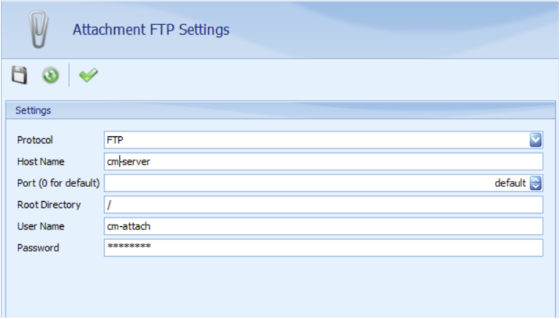 Attachment FTP Settings