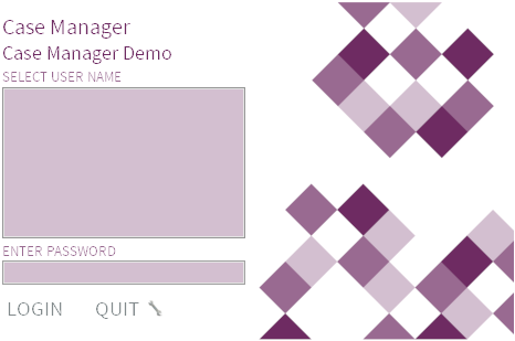 Case Manager Login Screen with User Selection