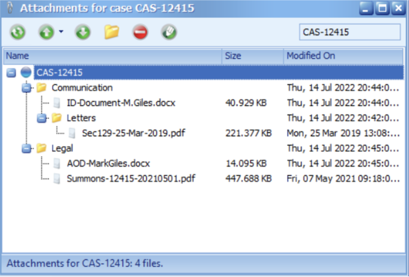 Attachments of a case