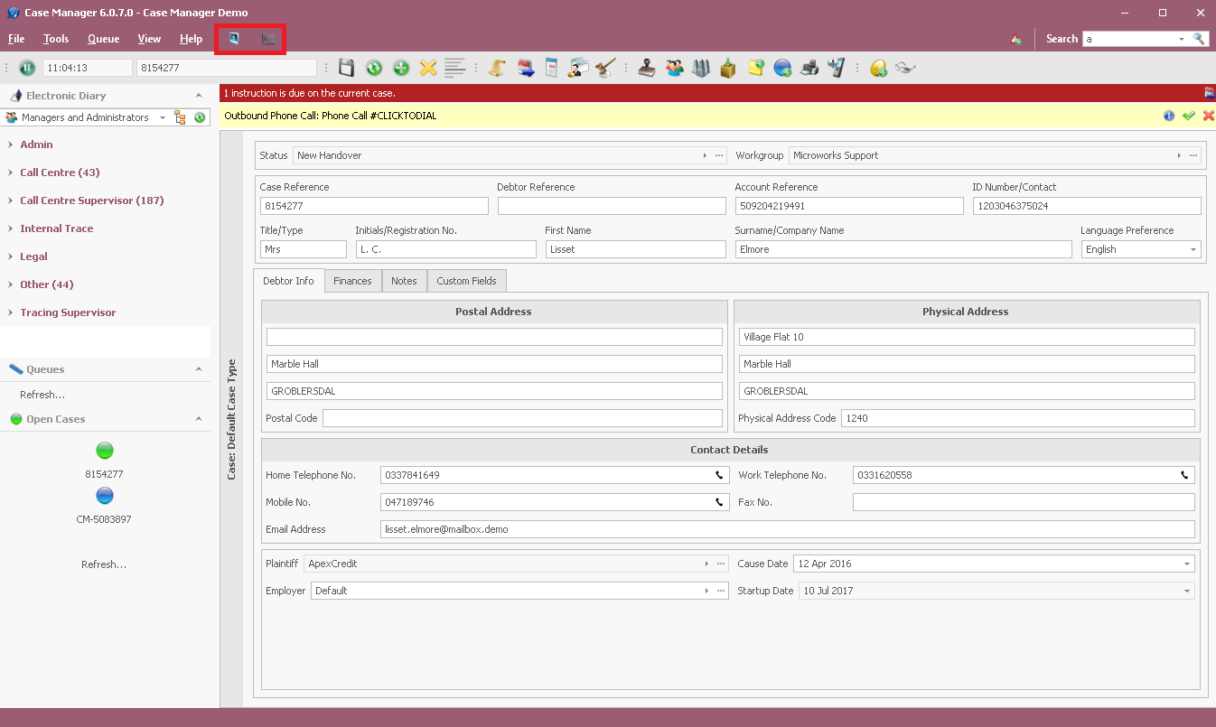 Case Manager UI Dashboards