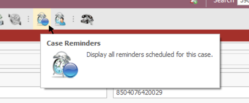 Case Reminders Button