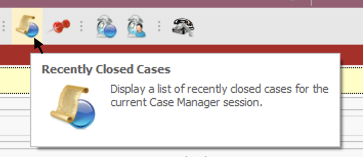 Recently Closed Cases Button