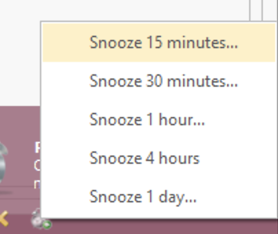 Snooze options