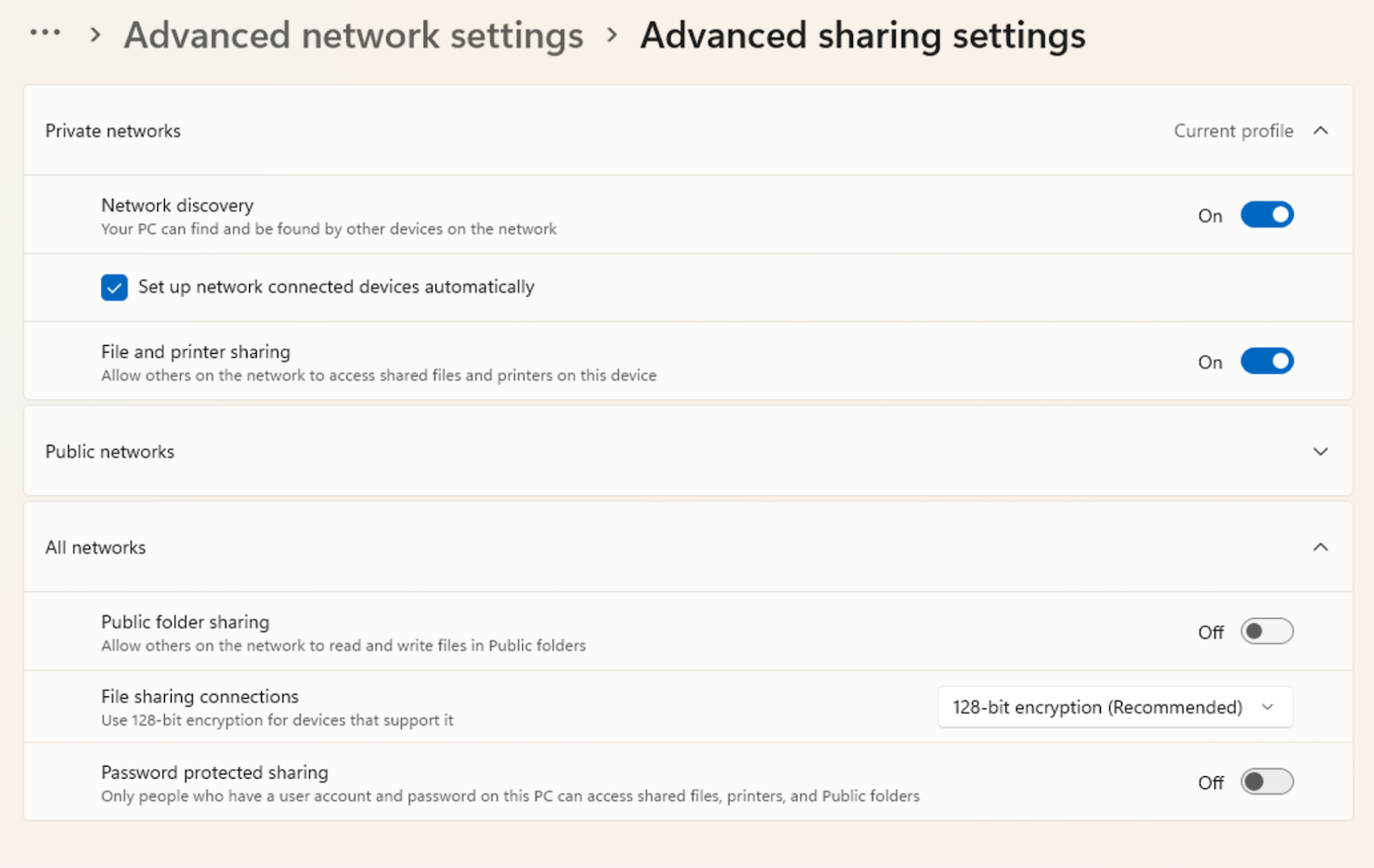 Windows 11 - Advanced Network Settings