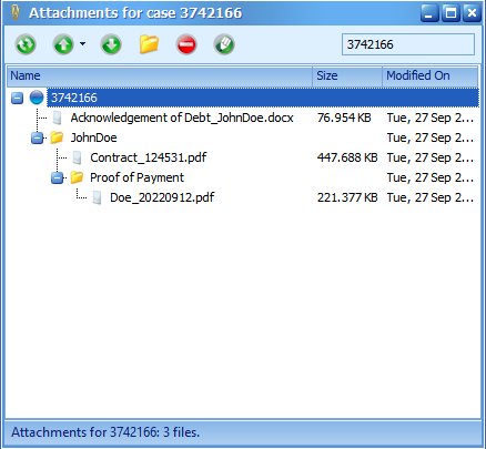 FTP Attachments of a case