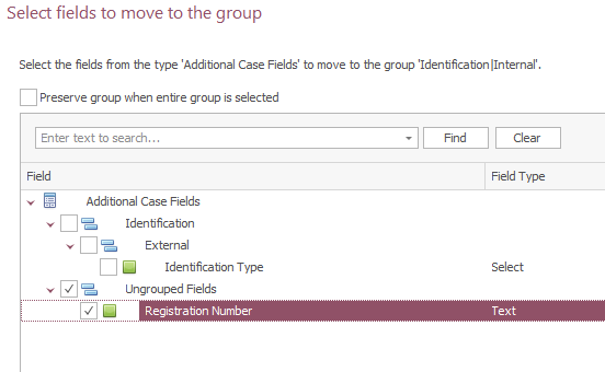 Bulk Edit Groups - Field Selection